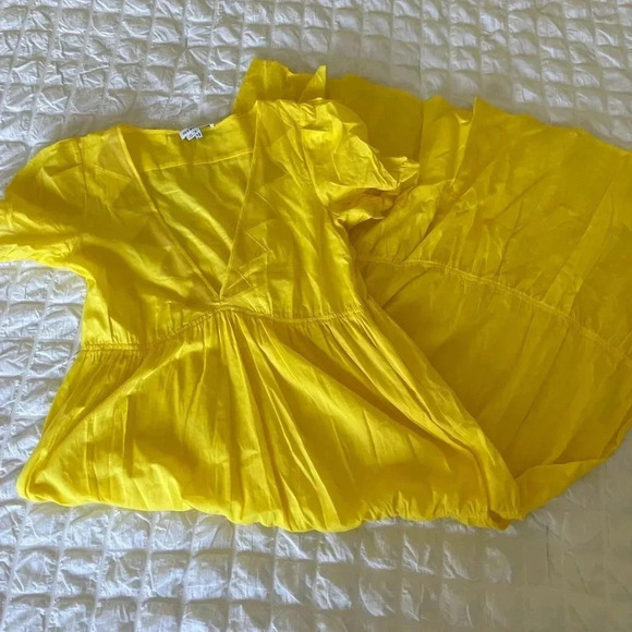 chinese dress ladies CHLOE SS 2015 Size 4 Corn Yellow Silk-Voile Maxi Dress